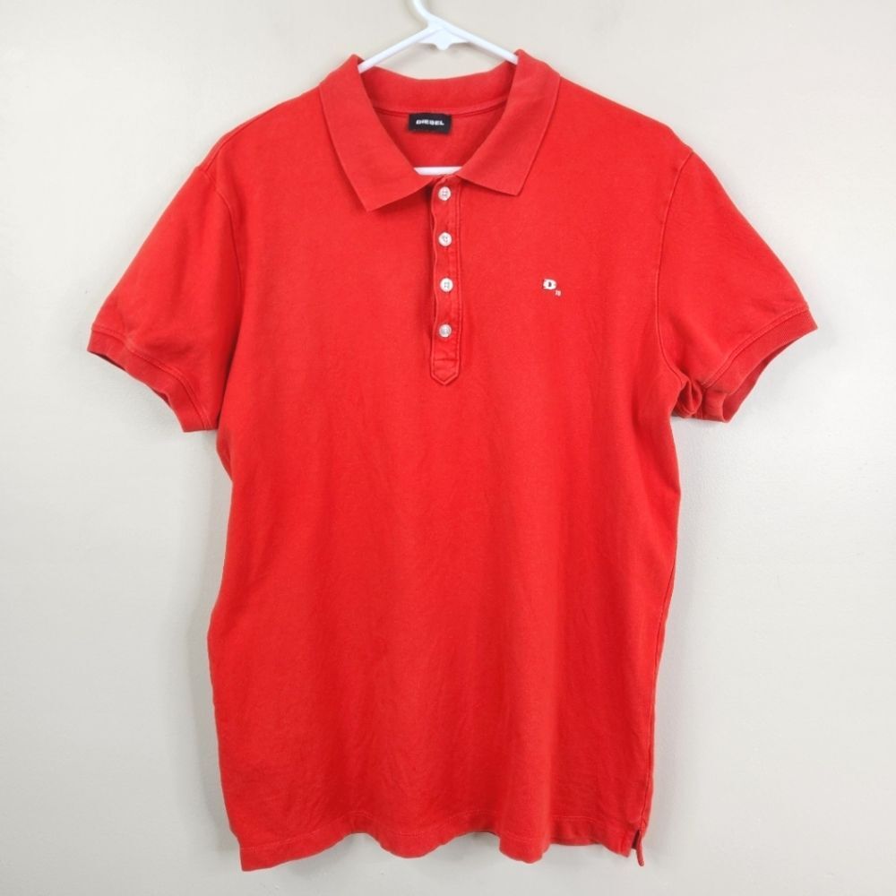 Diesel Mens Short Sleeve 4 Button Cotton Polo Shirt XL